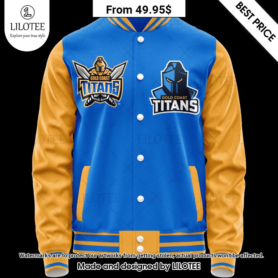 gold coast titans retro logo revolution custom baseball jacket 1 763