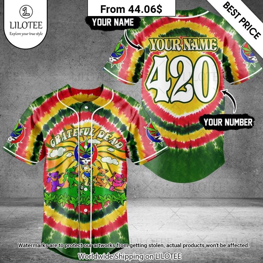 Grateful Dead Marijuana Custom Baseball Jersey Great, I liked it