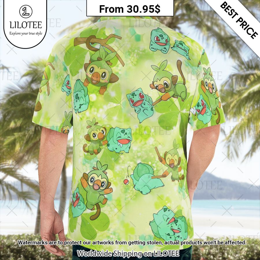 Grookey Bulbasaur Grass Type Hawaiian Shirt Amazing Pic