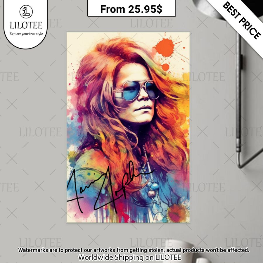 Janis Joplin Watercolor Poster You tried editing this time?