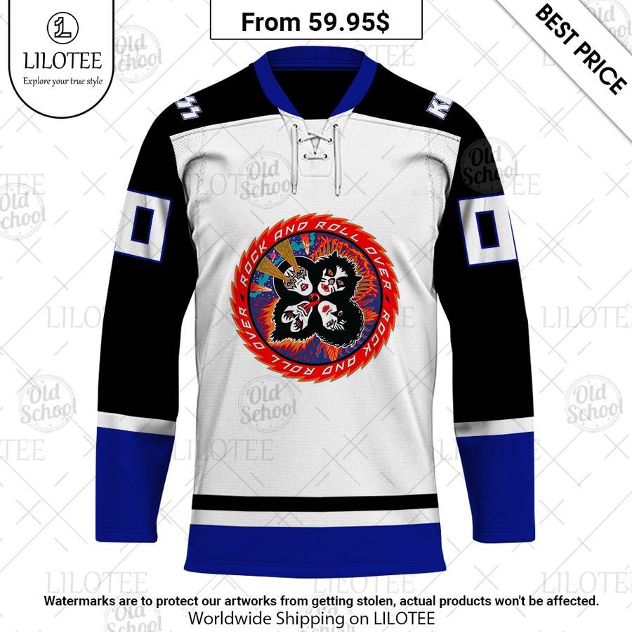 KISS Rock and Roll Over White Custom Hockey Jersey Our hard working soul