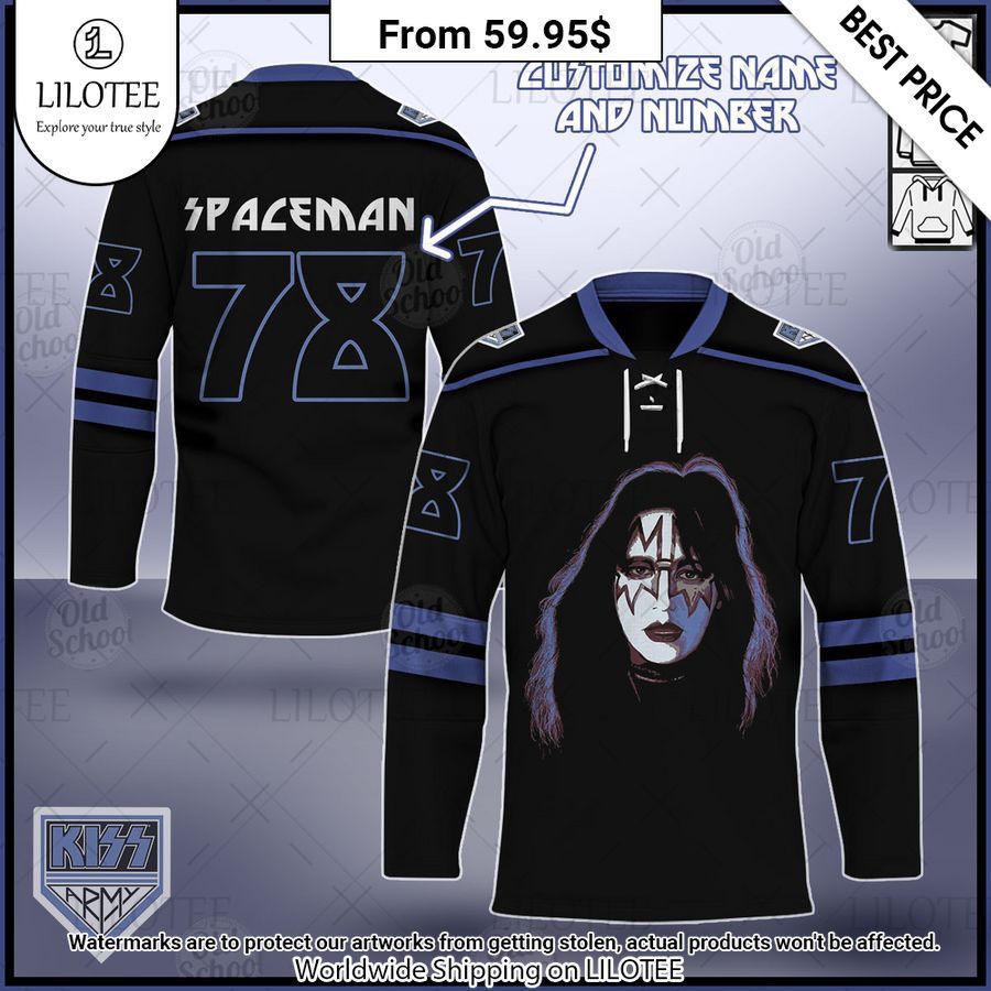KISS The Solo Albums Spaceman Custom Hockey Jersey Beauty queen