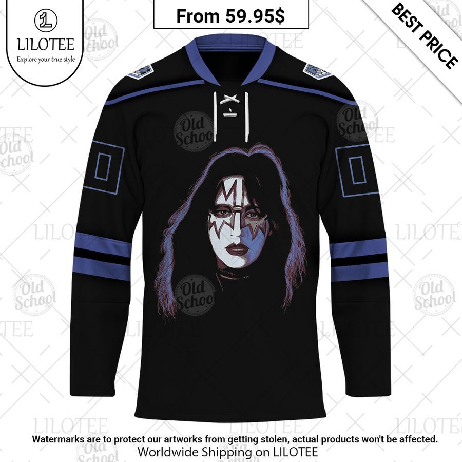 KISS The Solo Albums Spaceman Custom Hockey Jersey Cutting dash
