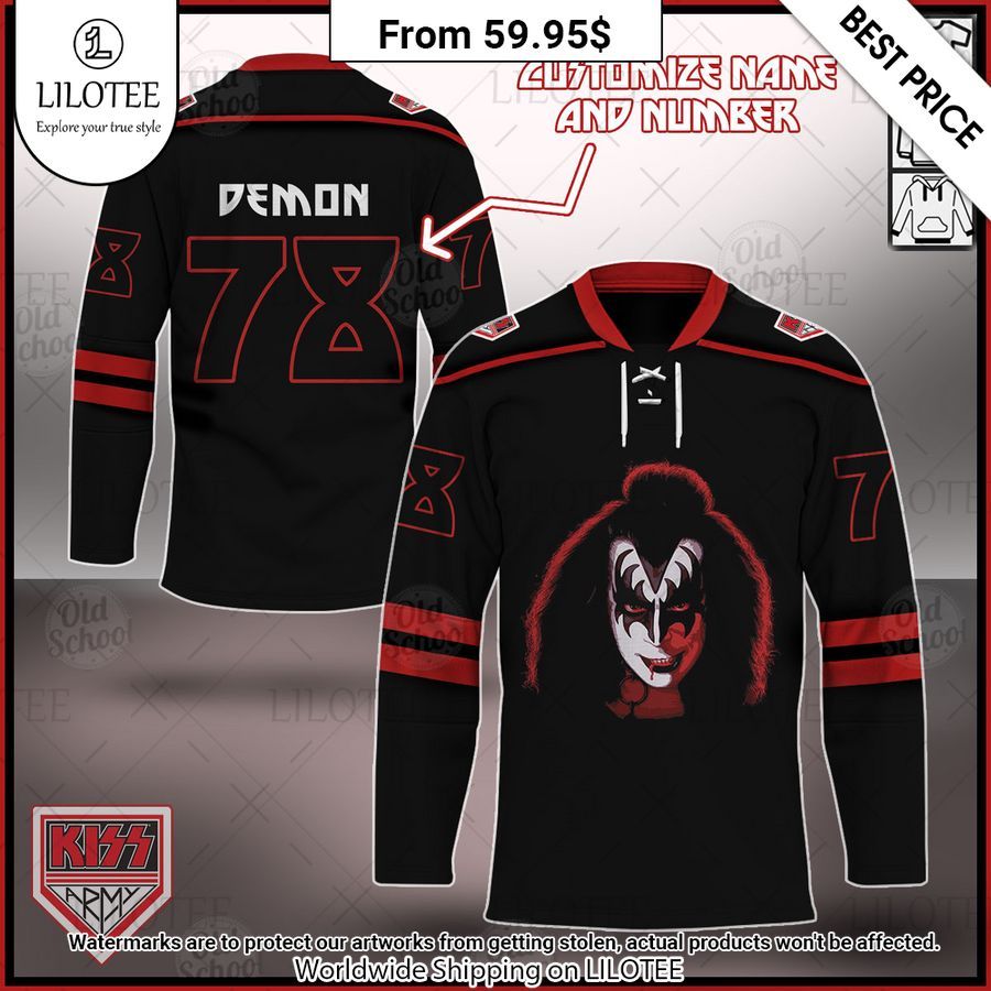 KISS The Solo Albums The Demon Custom Hockey Jersey Handsome as usual