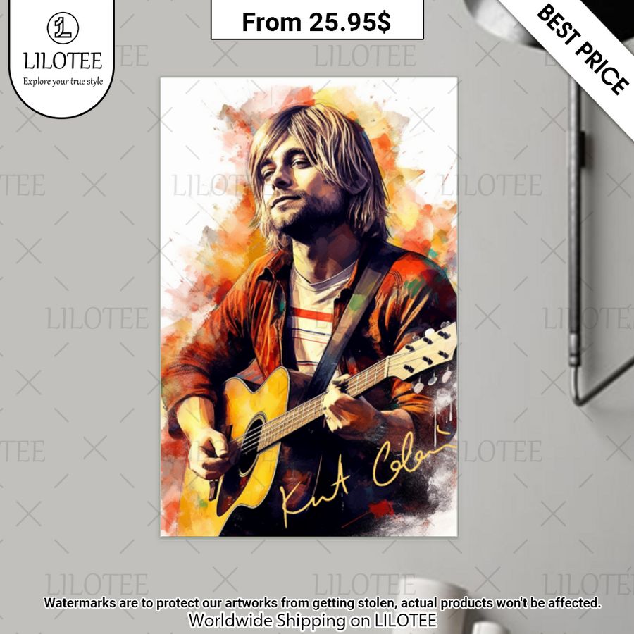 Kurt Cobain Guitar Watercolor Poster Oh my God you have put on so much!