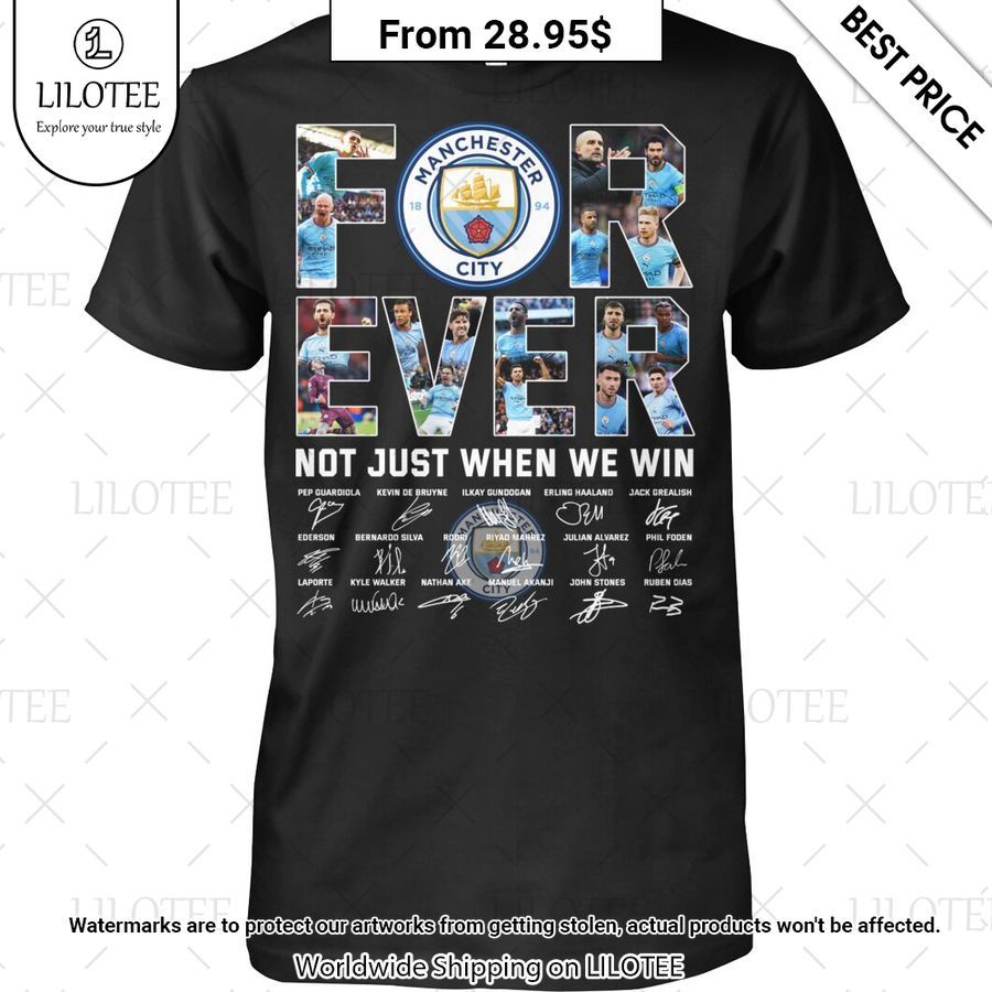 Manchester City Premier League 2023 Black T Shirt Cool DP