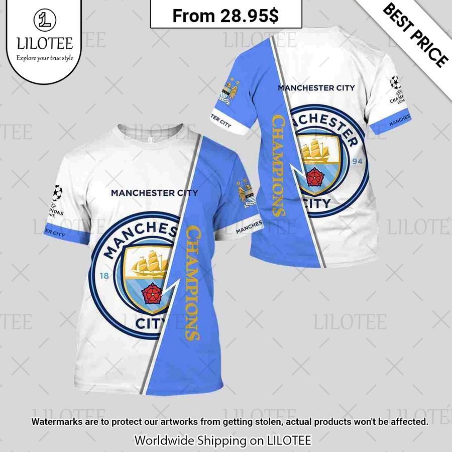 Manchester City Premier League Champions T Shirt Nice shot bro