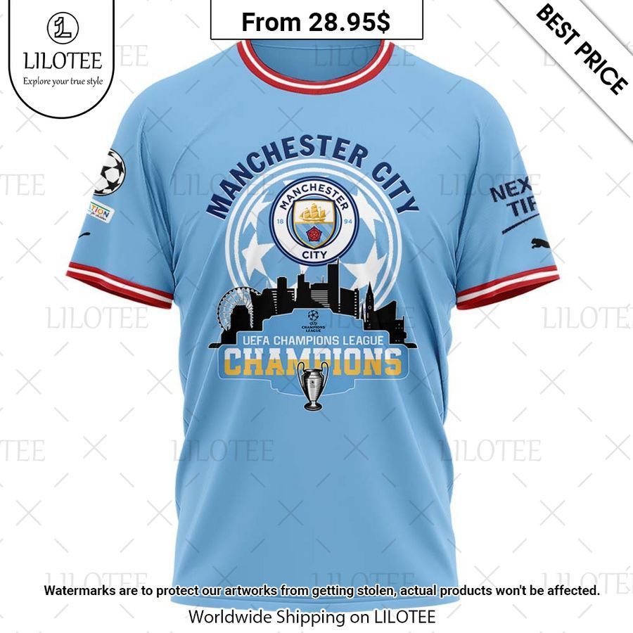 Manchester City UEFA Champions League 22 23 T Shirt Good click