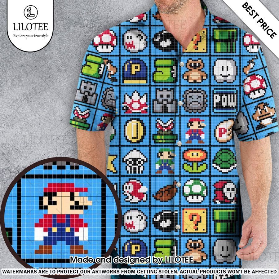 mario pixel super mario hawaiian shirt 1 560