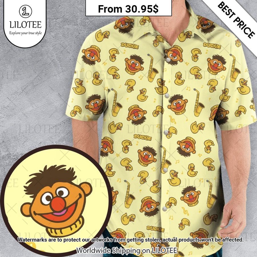 Muppets Ernie And Rubbber Duckie Hawaiian Shirt Nice place and nice picture