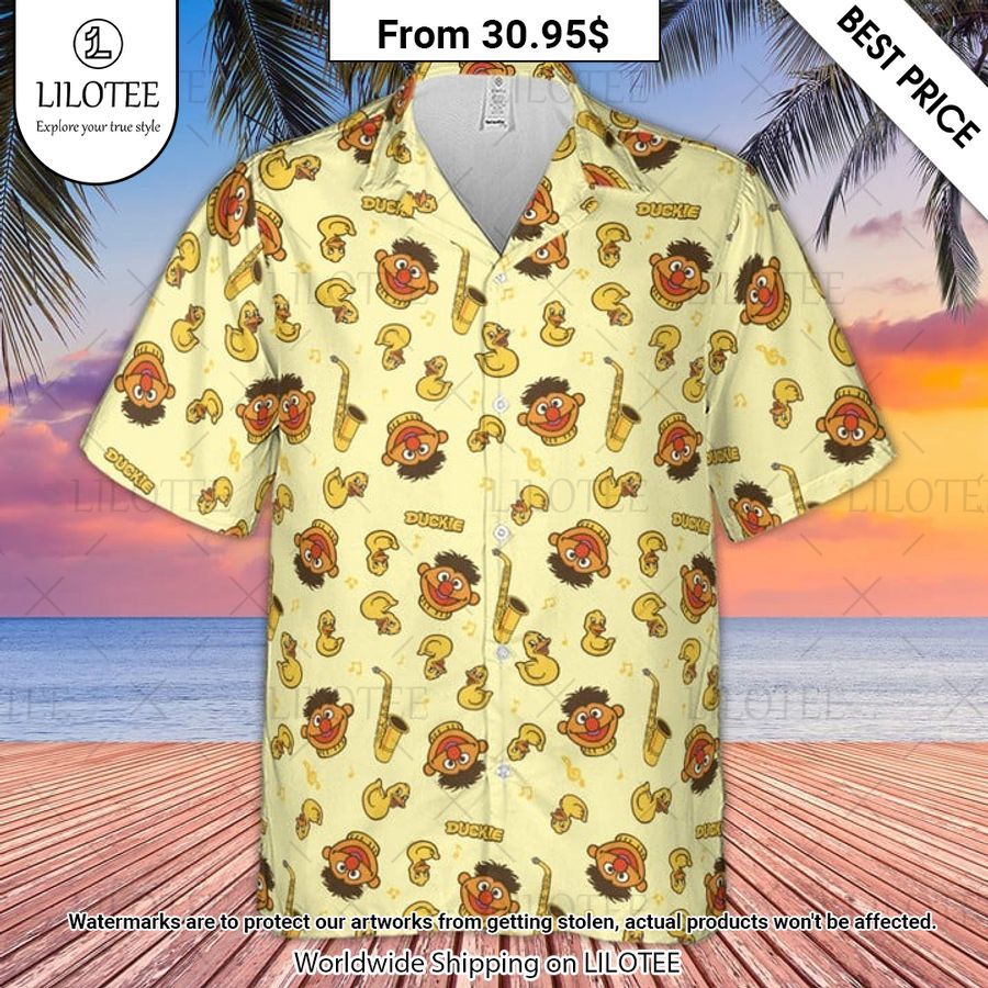 Muppets Ernie And Rubbber Duckie Hawaiian Shirt Elegant picture.