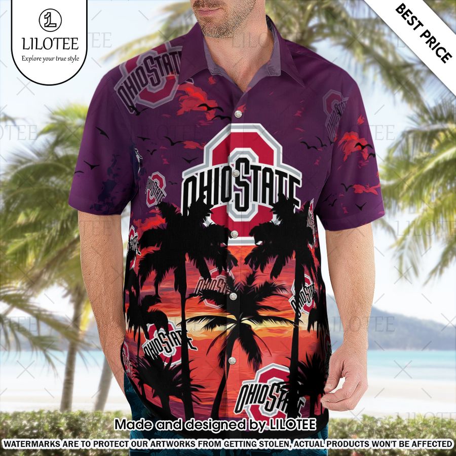ohio state coconut tree hawaiian shirt 2 711