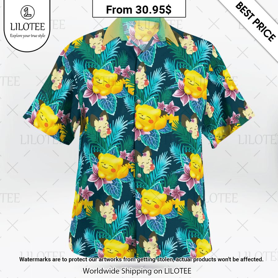 Pikachu On Summer Day Hawaiian Shirt Beauty queen