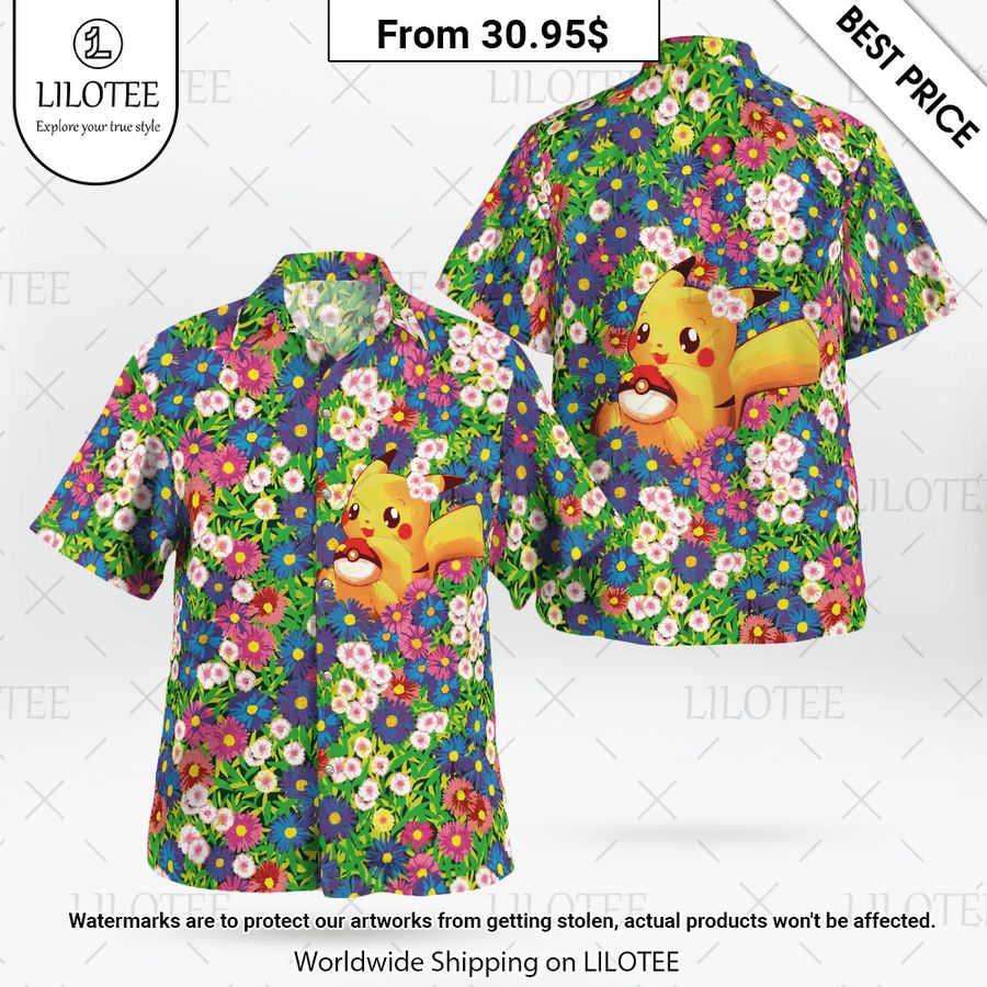 Pikachu Summer Flowers Hawaiian Shirt Stunning