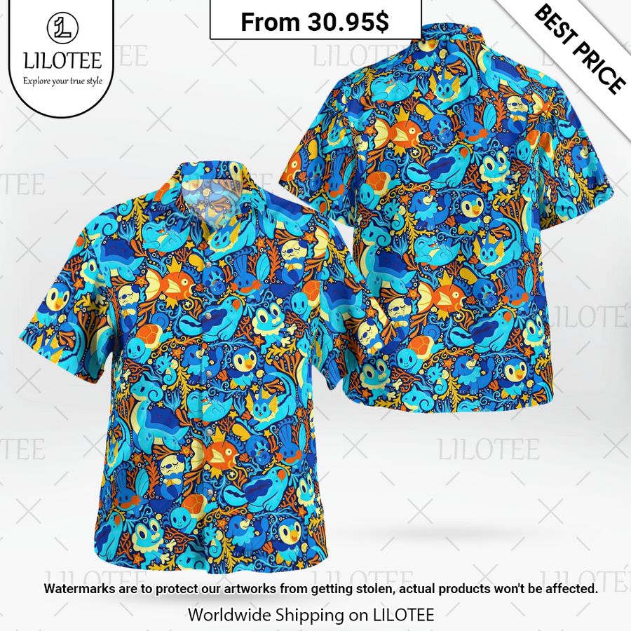Pokemon Blue Color Hawaiian Shirt This place looks exotic.