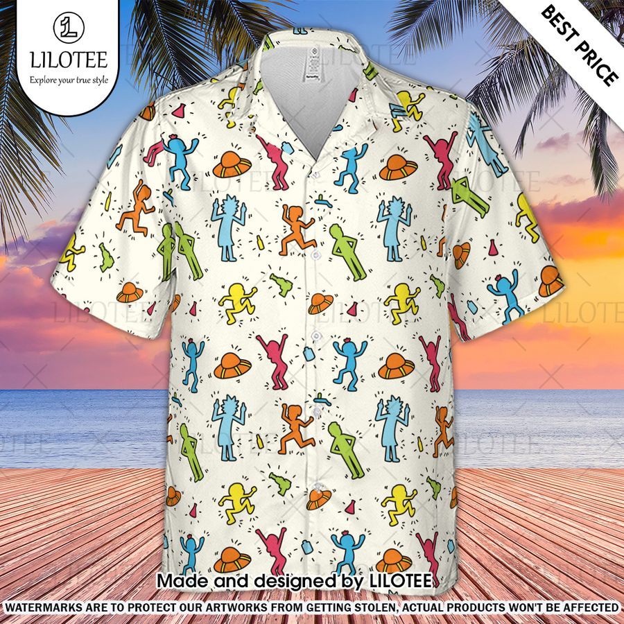 rick haring rick and morty pop art hawaiian shirt 2 821
