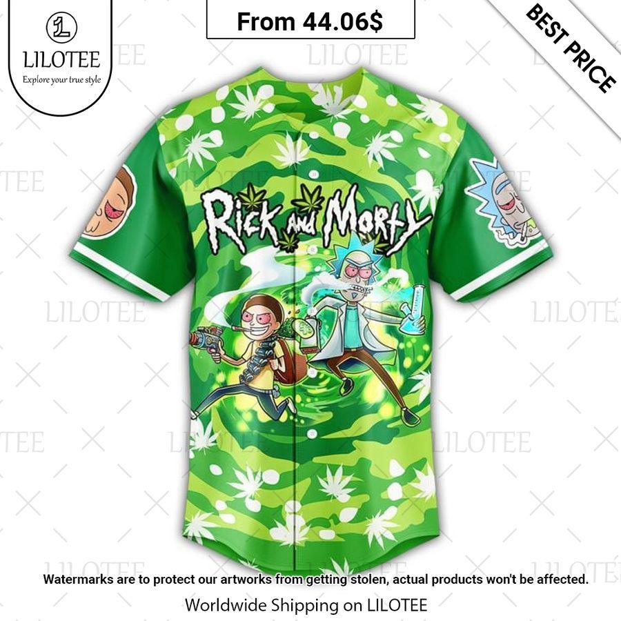 Rick n Morty Smoke Weed Baseball Jersey Looking so nice