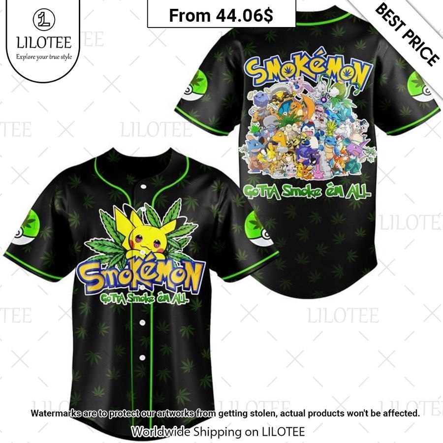 Smokemon Weed Black Baseball Jersey You guys complement each other