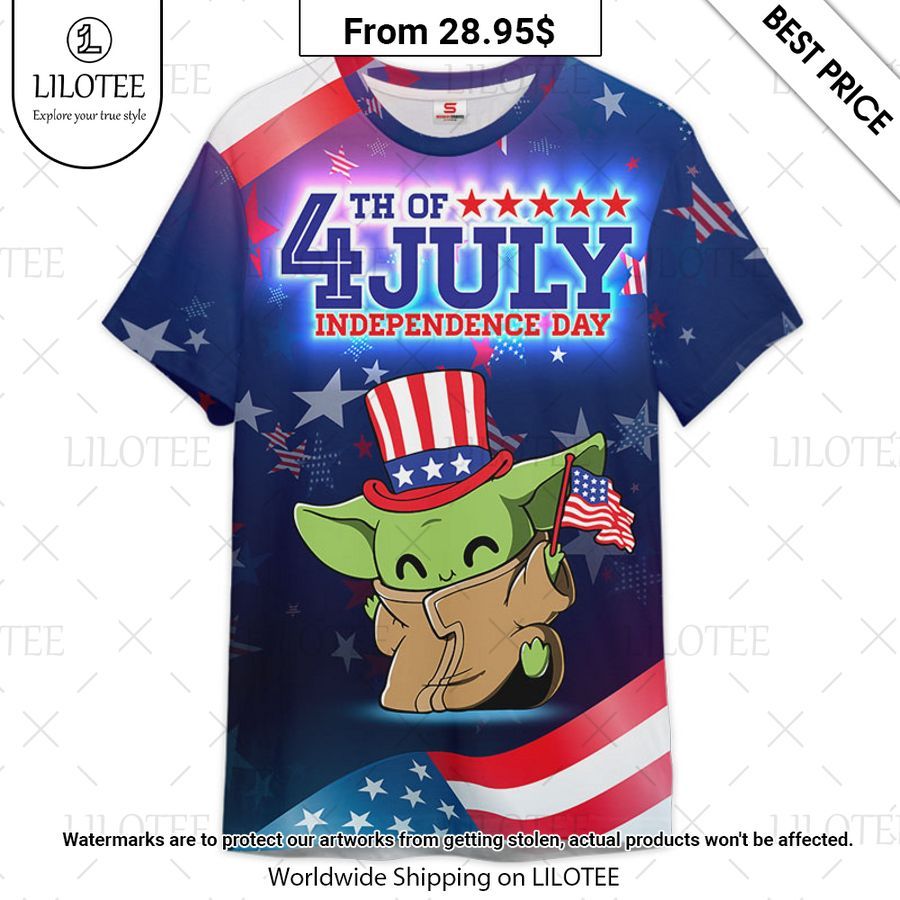Star Wars Baby Yoda Happy 4th Of July T Shirt Good one dear