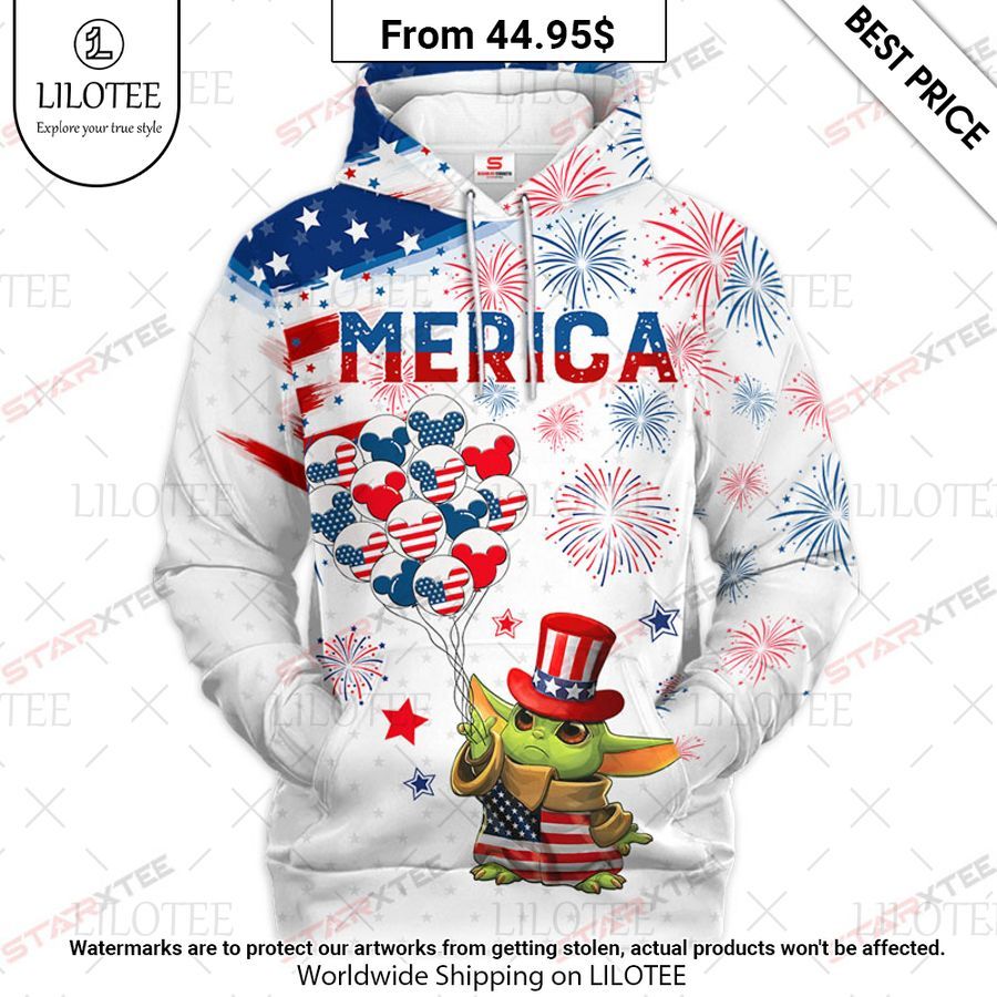 Star Wars Baby Yoda Merica Hoodie My words are less to describe this picture.