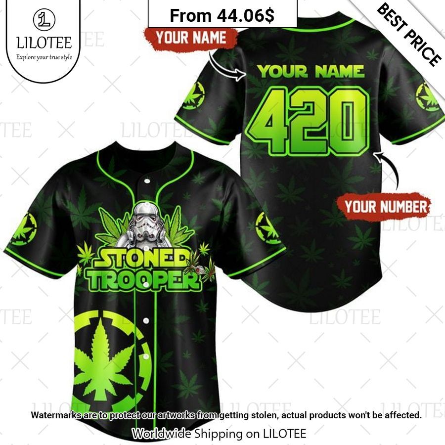 Stoned Trooper Weed Custom Baseball Jersey I am in love with your dress