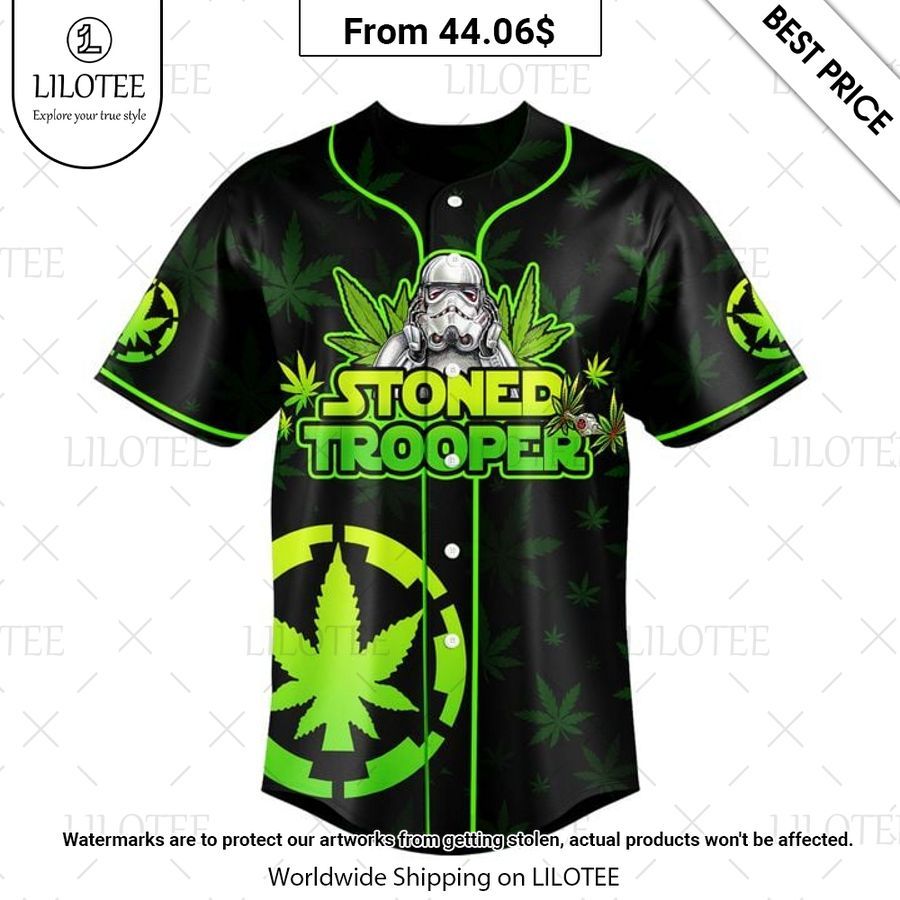 Stoned Trooper Weed Custom Baseball Jersey Coolosm