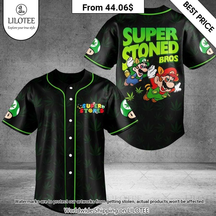 Super Stoned Bros Weed Baseball Jersey Awesome Pic guys