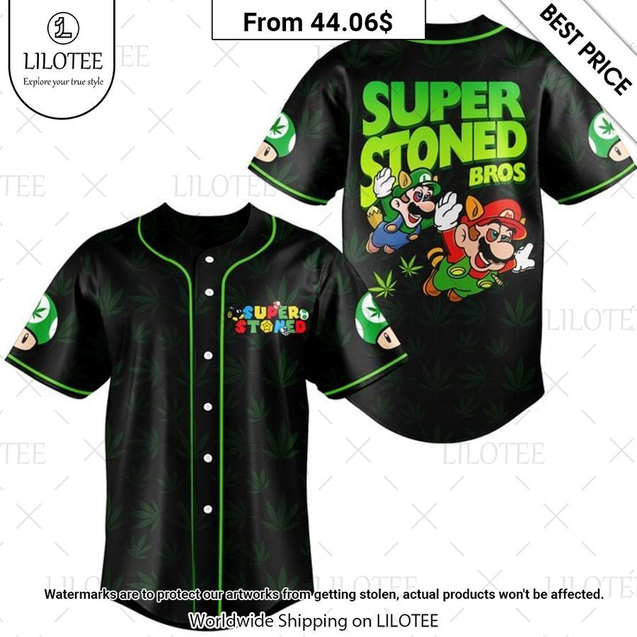 Super Stoned Bros Weed Baseball Jersey I like your dress, it is amazing