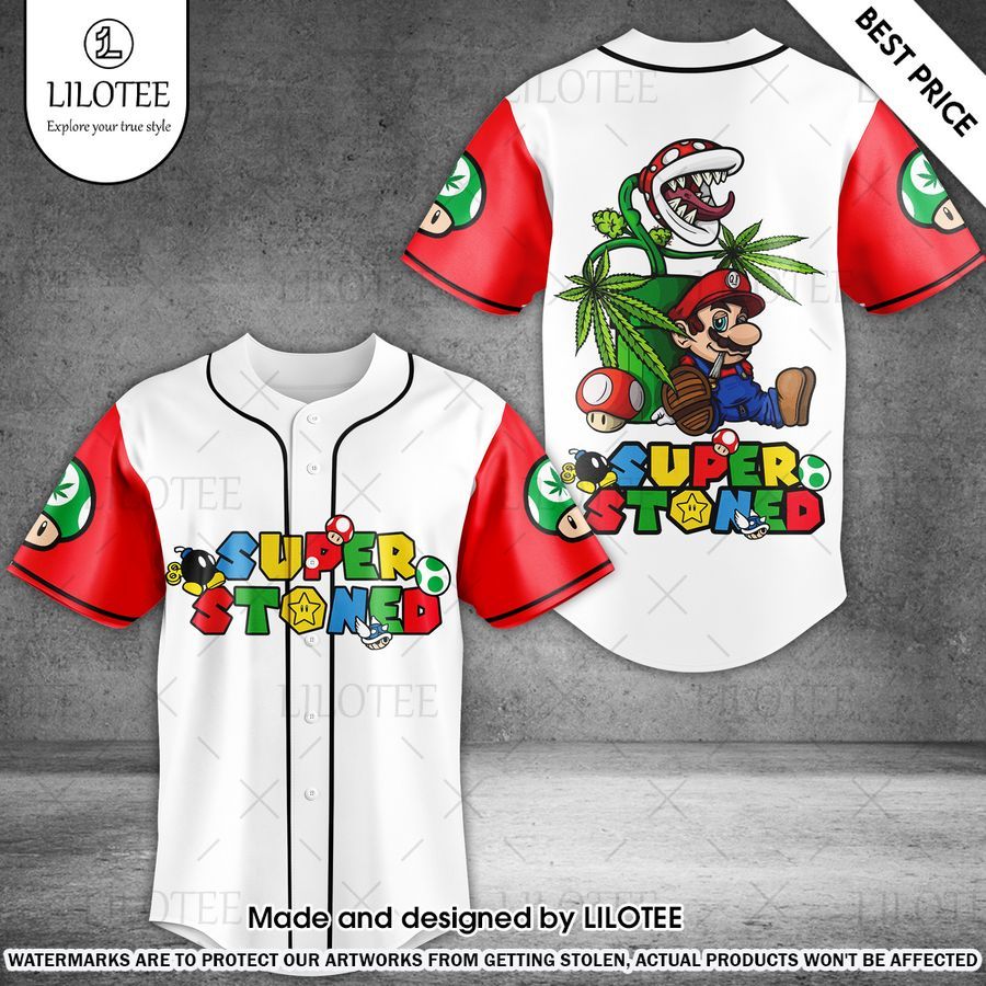 super stoned mario baseball jersey 1 831