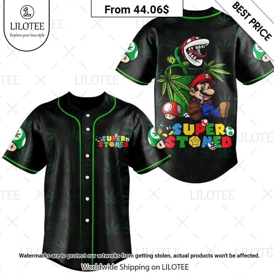 Super Stoned Mario Baseball Jersey Natural and awesome