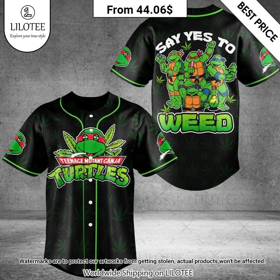 Teenage Mutant Ganja Turtles Weed Baseball Jersey Impressive picture.