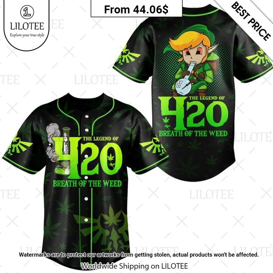 The Legend of 420 Breath of the Weed Baseball Jearsey Stunning
