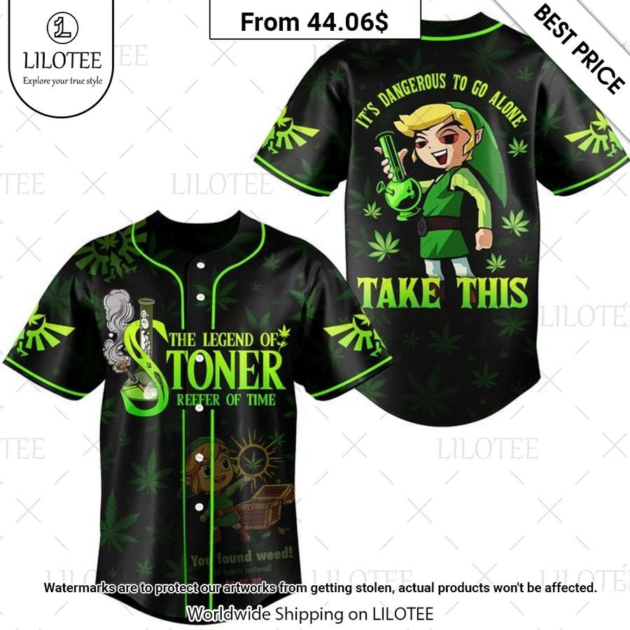 The Legend Of Stoner Reefer of time weed Baseball Jersey Stand easy bro